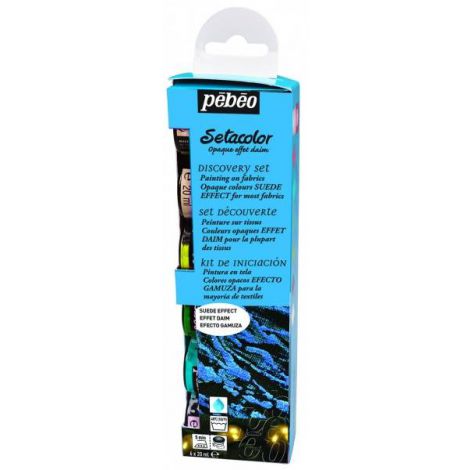 Farby do tkanin Pebeo Setacolor Zamsz, 6 kolorów x 20ml